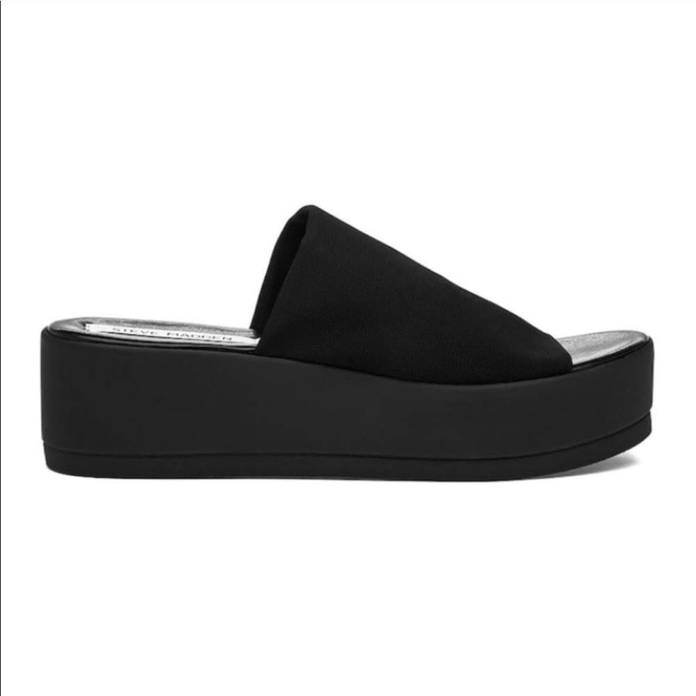 Steve Madden black slinky platform sandal